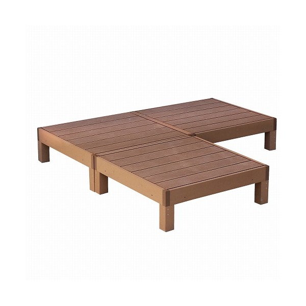 住まいスタイル 人工木ウッドデッキ ecofeel 3台 単品 ライトブラウン PWDE-3P-LBR メーカー直送