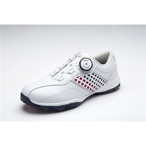 Persons(パーソンズ) PGS2016 レディスダイヤル式スパイクレスゴルフシューズ 22.5cm WH／RD／NV