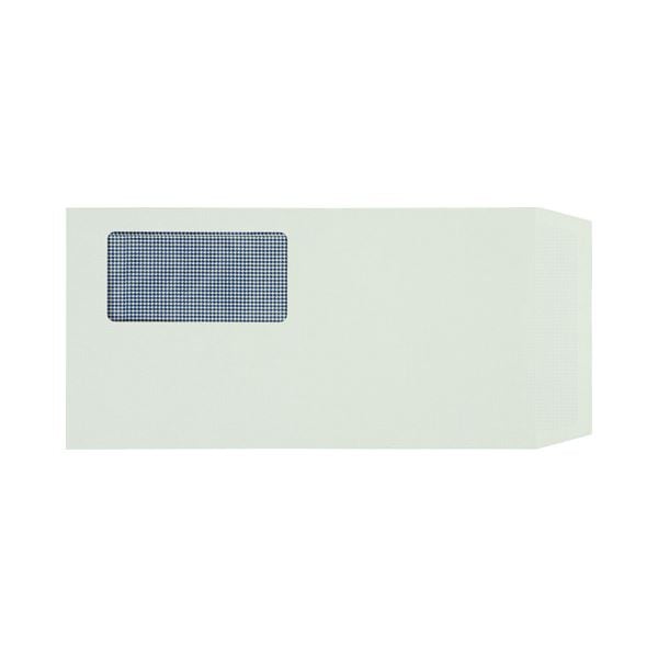 (まとめ) TANOSEE 窓付封筒 裏地紋付 長3 80g/m2 グレー 1パック(100枚) (×10セット)