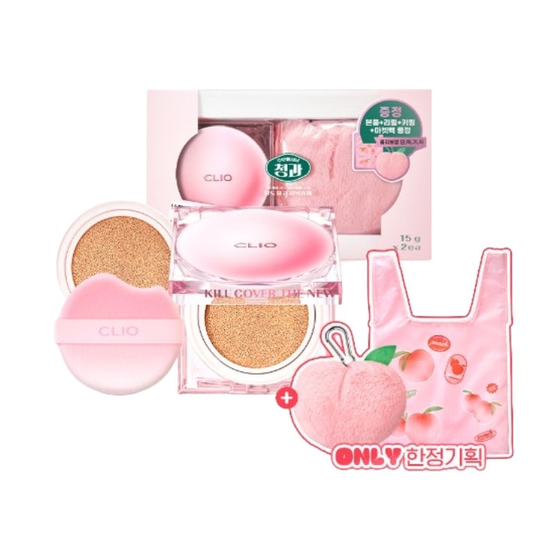 キルカバー ザニュークッション企画 クッション(本品1ea+詰め替え1ea+マーケットバッグ+桃キーリング)