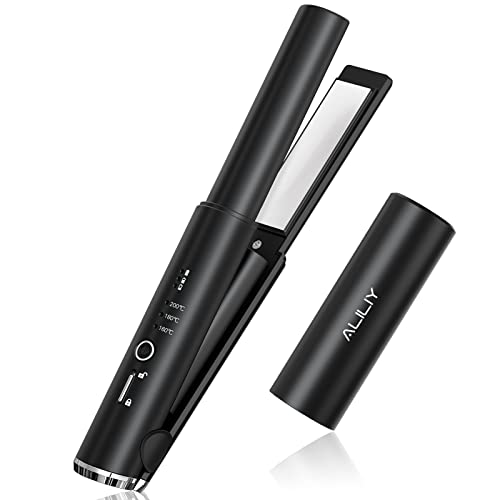 ヘアアイロン コードレス ストレートアイロン ミニ 小型 持ち運び 両用 USB充電式 ヘアアイロン 2way カール 前髪用ヘアアイロン 誤起動防止ロック 160/180/200度設定可能 男女兼用