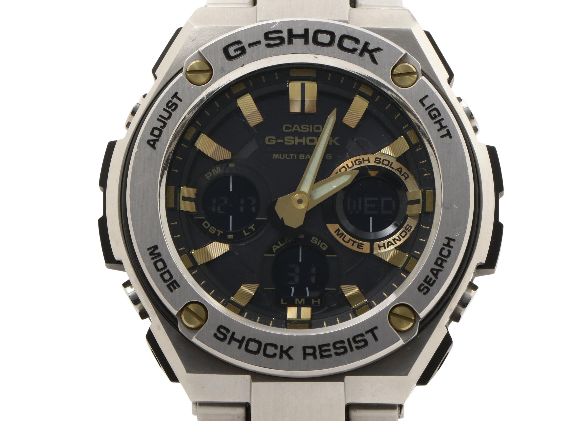 時計 G-SHOCK G-STEEL GST-W100 Series 樹脂／ステンレススチール GST-W110D-1A9JF アナデジ ブラック シルバー メンズ時計【本物保証】