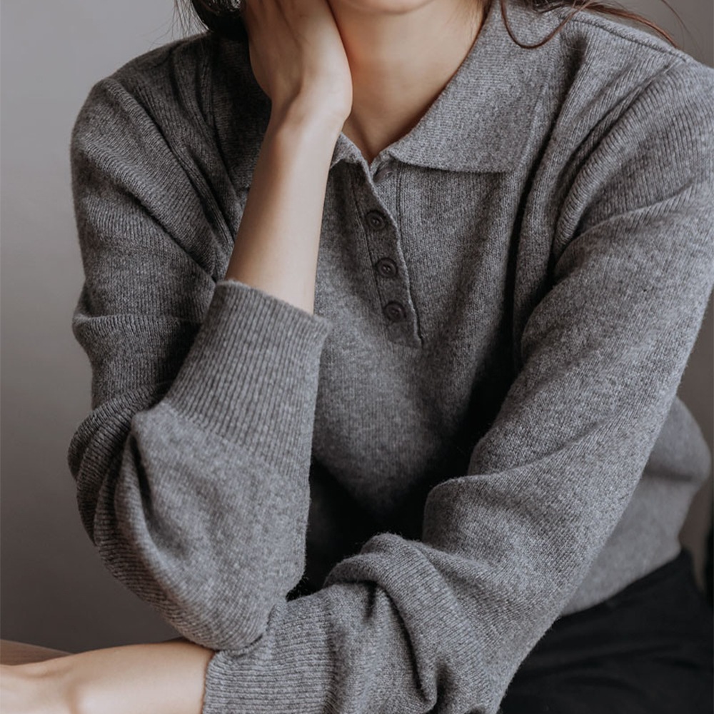 ビネットボタンカラニット