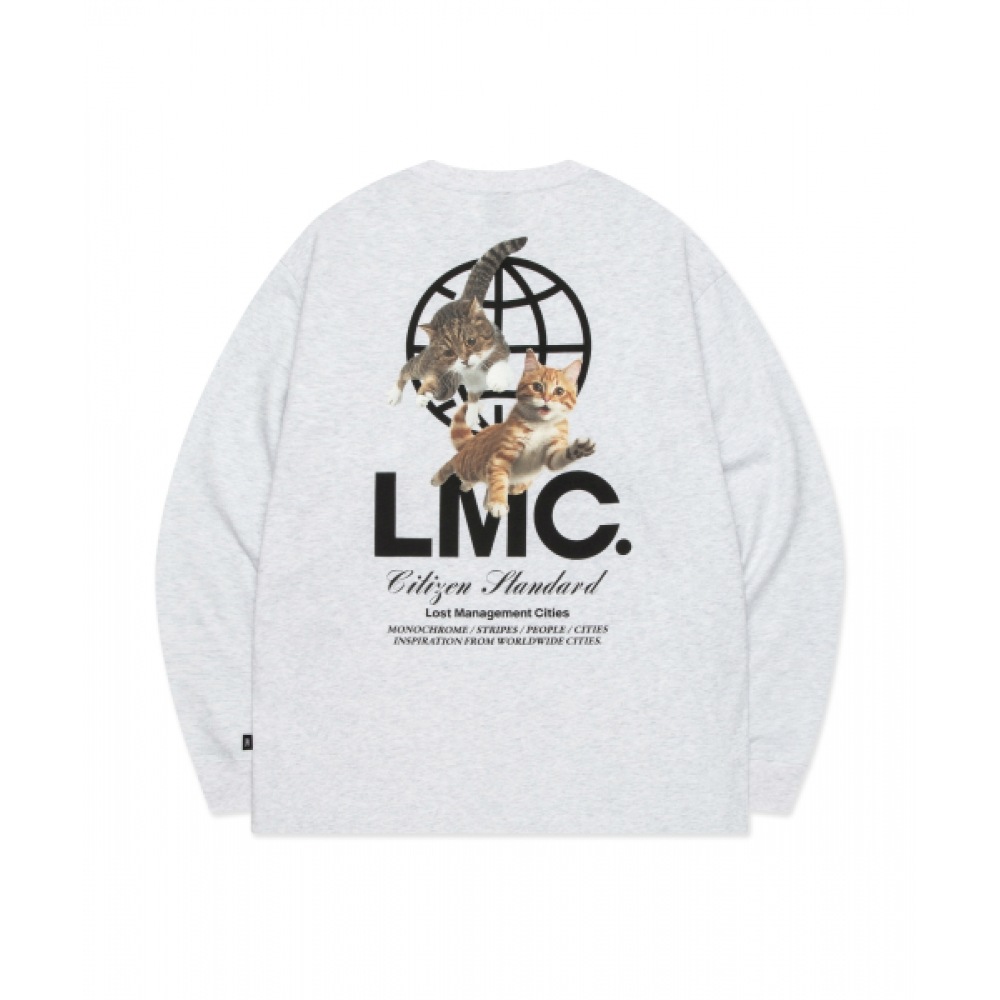 LMC フライングキャッツロング SLV T シャツライトヘザーグレー