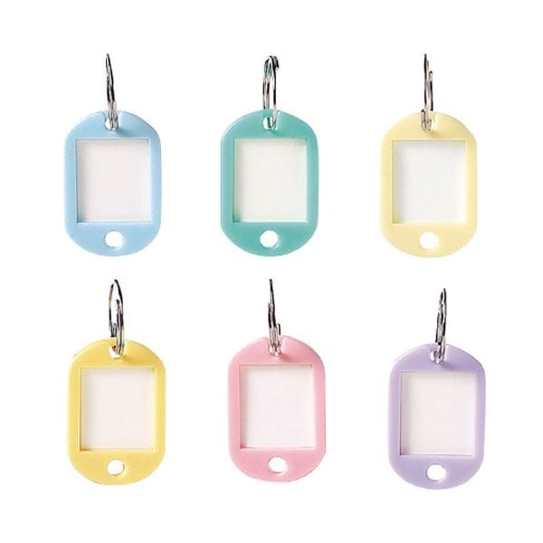 （まとめ） ソニック キーホルダー名札 GP-663 小 (30個入り（青緑黄橙桃紫各5個）)(×20セット)