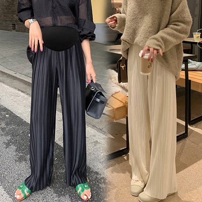 ボトムス パンツ モップパンツ レギュラー丈 ワイド プリーツ ウエストゴム ポリエステル ベルベット ブラック アプリコット M L XL 2XL おしゃれ 大人女子 こなれ感 キュート 個性的