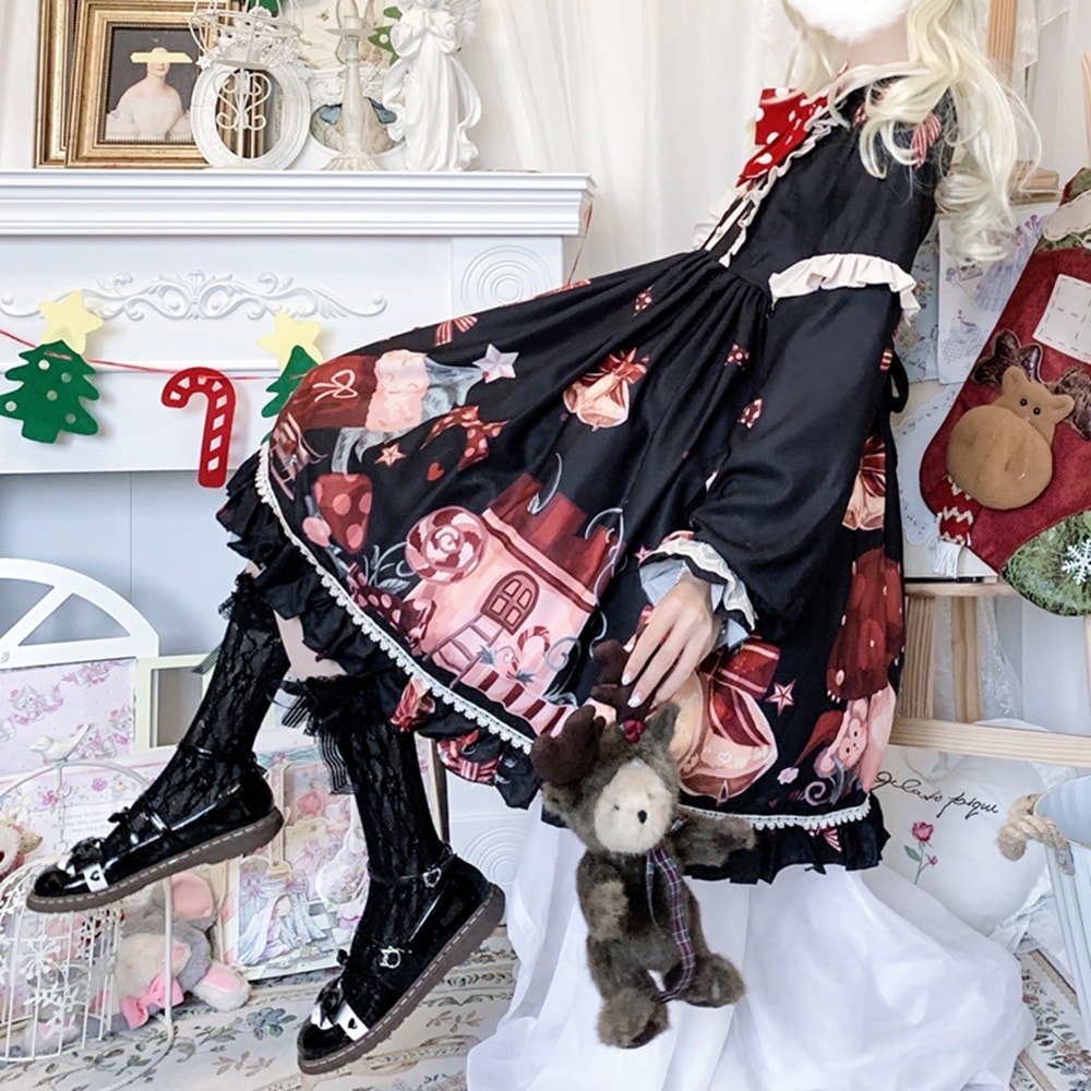 クリスマスパーティーのレトロで優しい女の子のワンピース ロリータワンピース 10,139円