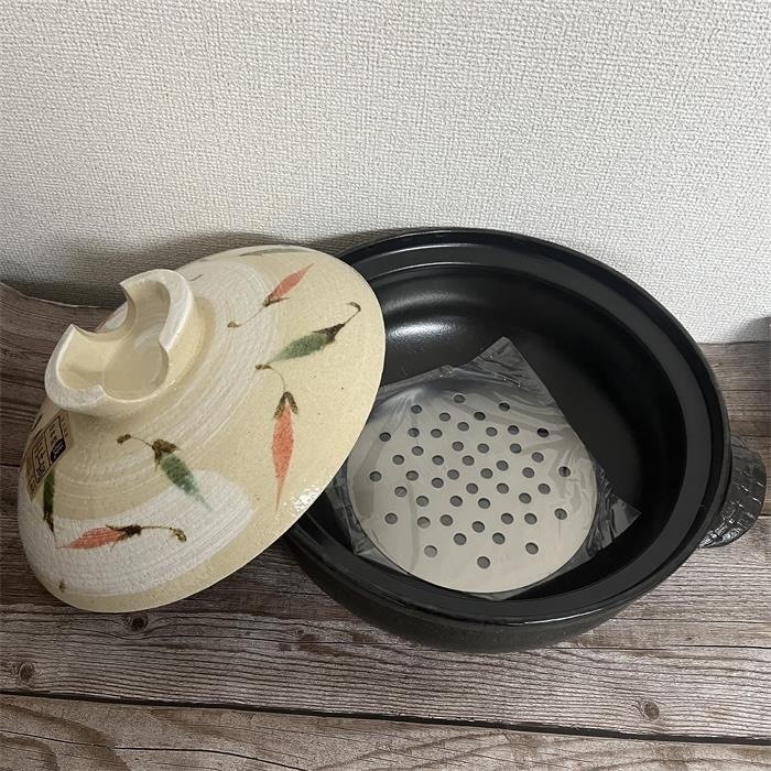 唐辛子 8号IH土鍋 三陶 萬古焼 土鍋 IH対応 直火 オーブン対応土鍋 25cm 2.4L