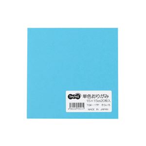 （まとめ） TANOSEE 単色おりがみ そら 1パック（20枚） (×60セット)