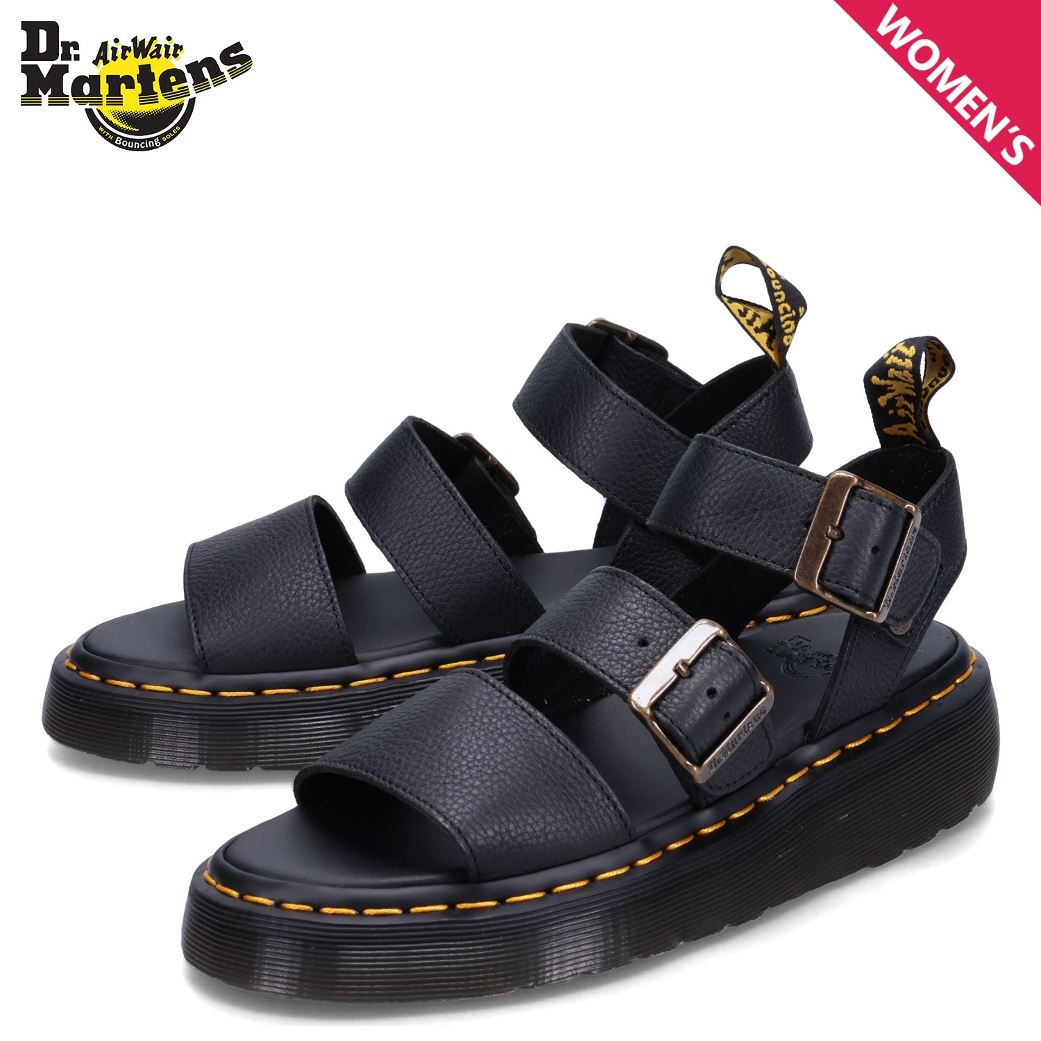 ストラップサンダル グリフォン クアッド レディース 厚底 ブラック 黒 25720001