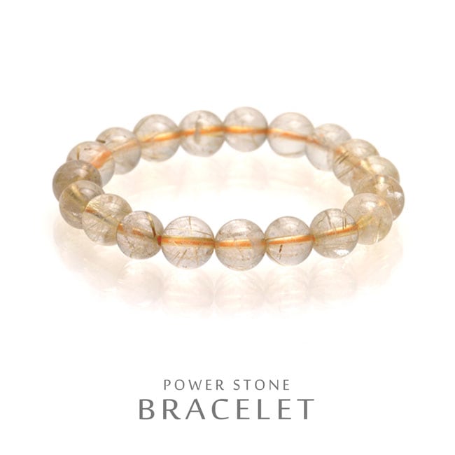 メール便送料無料 11mm 天然石 ルチルクォーツ 針水晶 ブレスレット レディース メンズ ユニセックス 男女兼用 お揃い ペア シンプル アンクレット リストバンド バングル パワーストーン