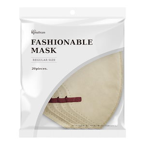 [アイリスオーヤマ] 立体型マスク バイカラー 20枚入 不織布 ふつうサイズ ベールベージュ×ボルドー カラー FASHIONABLE MASK RN-E20SUF