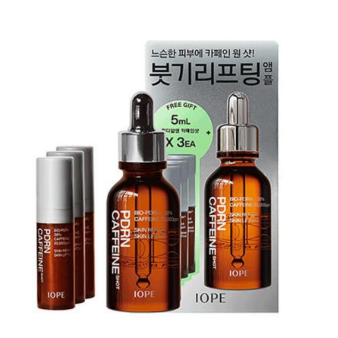 PDRNカフェインショット リフティングアンプル 30ml + 15ml セット 強力リフティング成分 カフェイン20,000ppm 独自開発リペアウォーター Bio-PDRN38% 速攻