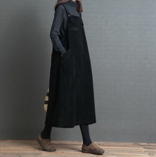 カジュアルワンピース 春秋サスペンダースカート スカート ワンピース プルオーバー オールインワン ロングスカート コクーンスカート 膝下 ロング ロング丈 ノースリーブ スリム ストレート Iライン