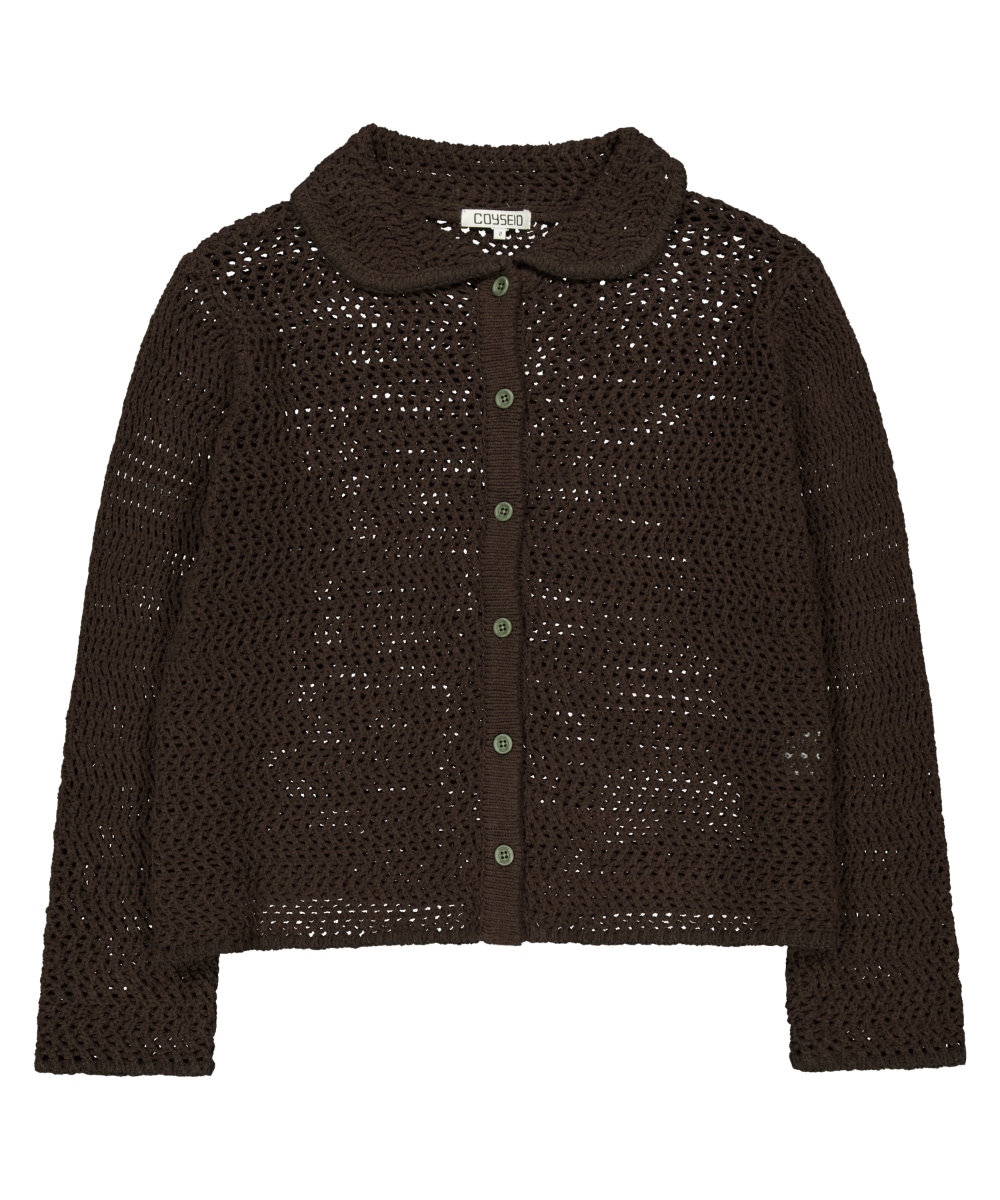 【COYSEIO】26SS NET KNIT CARDIGAN : BROWN