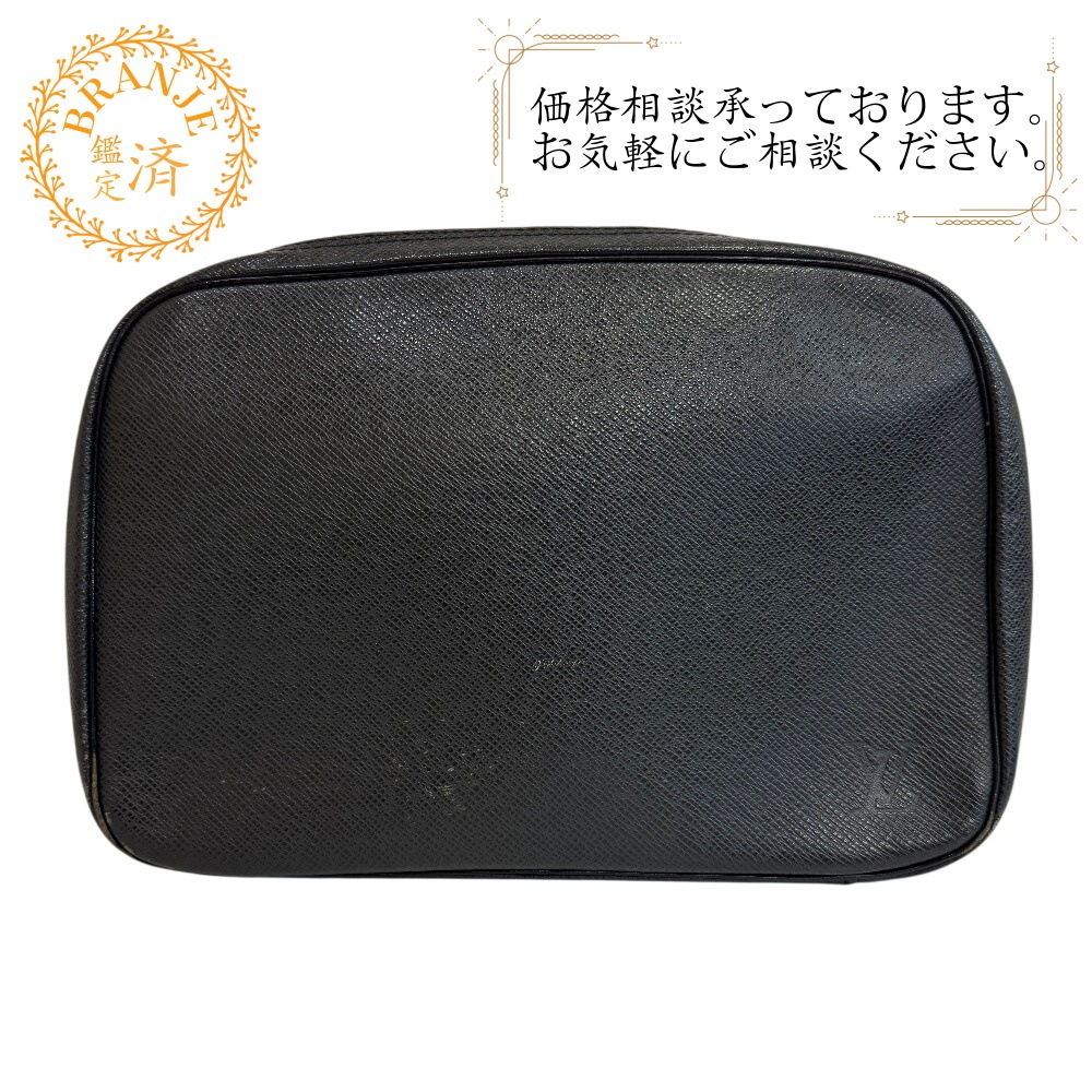 LOUIS VUITTON ルイヴィトン M30212 トゥルーストワレットGM タイガ レザー バニティ ポーチ セカンド クラッチバッグ ブラック メンズ