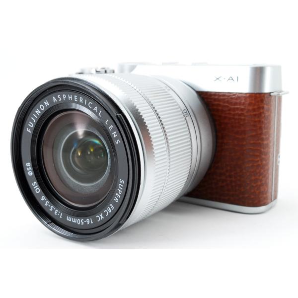 【中古】富士フイルム Fujifilm X-A1 ブラウン レンズキット 美品 Wi-Fiでスマホへ転送 チルト式液晶モニター SDカード付き