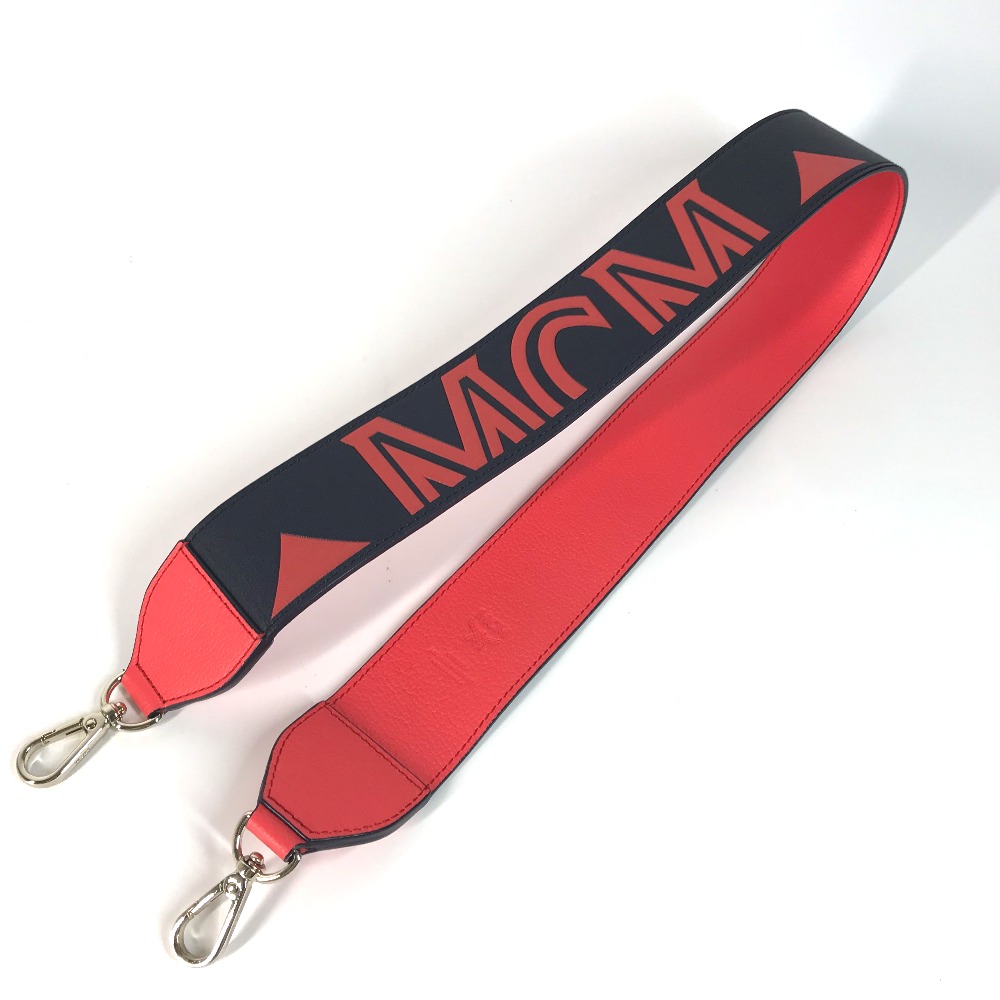 ショルダーストラップ ロゴ レザー レッド