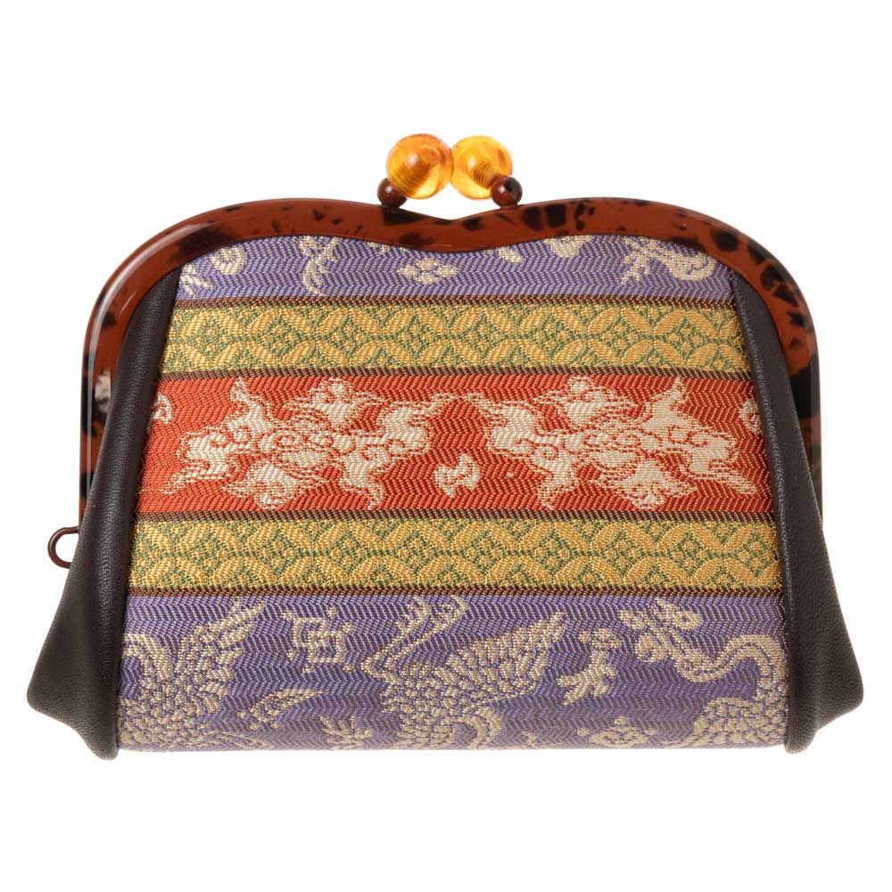 京都あらいそ　平型財布　046 段雲鶴宝入紹巴　西陣織名物裂　内側仕切り付きがま口　優美な和柄　京都府の織物・和装小物 5,423円