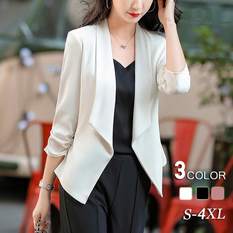 【2025新作】テーラードジャケット 春 夏 レディース コート アウター 長袖 ミディアム丈 羽織り きれいめ 韓国風 ミセス 通勤 20代 30代 40代 カジュアル おしゃれ