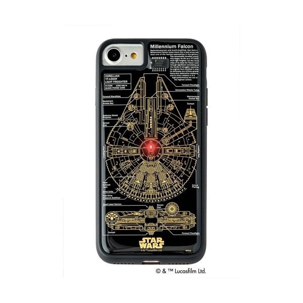 STAR WARS スターウォーズ グッズコレクション FLASH M-FALCON 基板アート iPhone 7/8ケース 黒 F7/8B