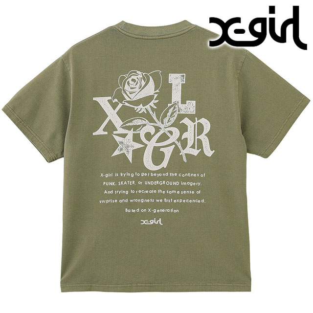 メール便 ローズロゴ フェイデッド ショートスリーブ Tシャツ [105251011016] レディース トップス 半袖 バックプリントティー OLIVE 正規取扱店 4,910円