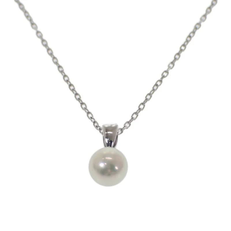 【MIKIMOTO】MIKIMOTO パール ネックレス K18ホワイトゴールド レディース