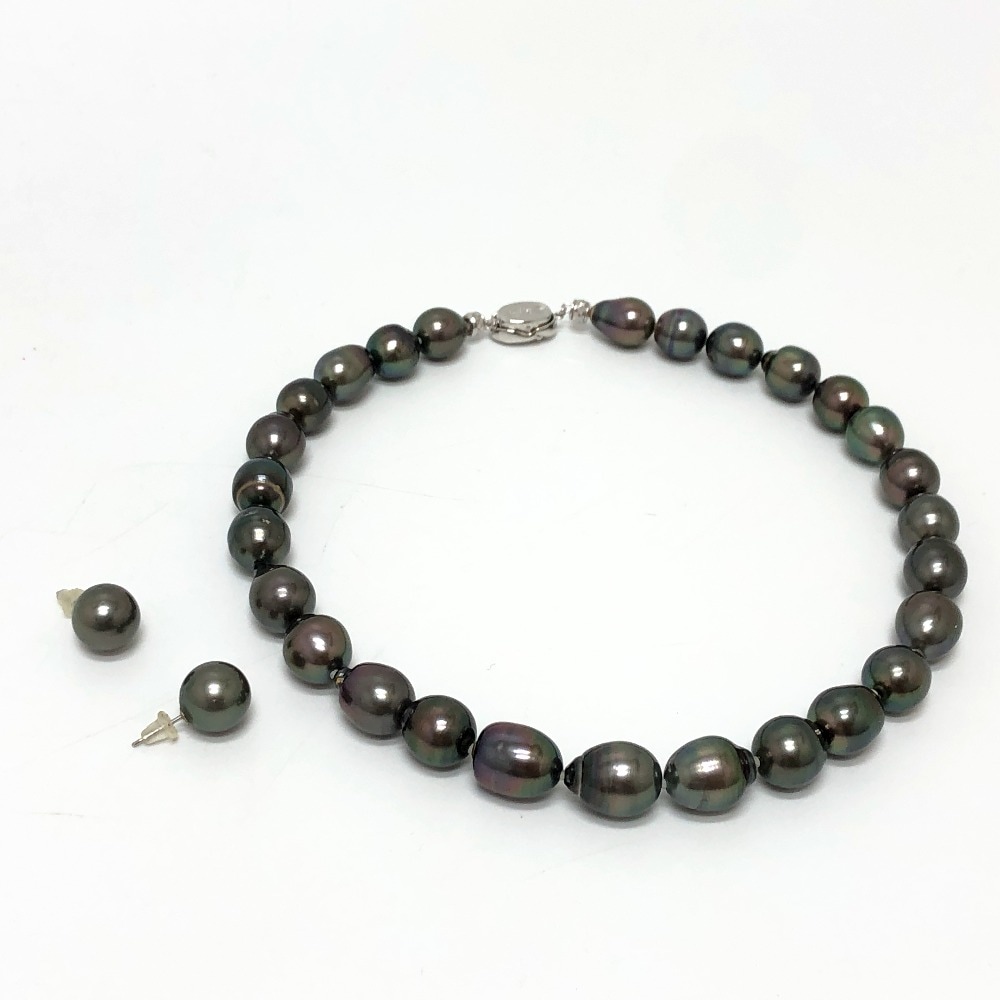 jewelry ジュエリー ネックレス ブラック バロックパール ピアス ネックレス セット 2点 パール ブラック