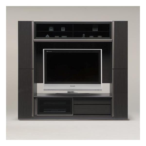 デザインハイタイプテレビボード/ダウンステー扉付き大型収納テレビ台 　木製 幅210cm/カラー2色対応