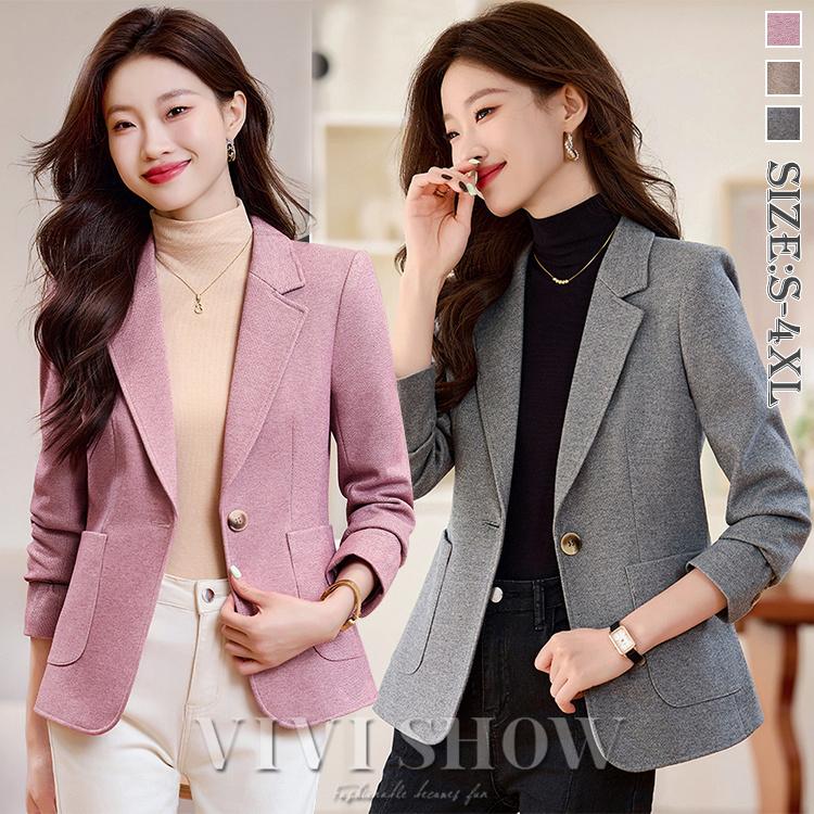 [新品入荷]ジャケット レディース 秋 テーラードジャケット アウター 40代 長袖ブレザー ポケット ロング 大きいサイズ 通勤 ビジネス 秋コーデ カジュアル