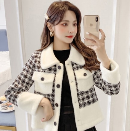 ジャケット風アウター アウター コート 長袖 襟付き タイト ボア かわいい 大人可愛い きれいめ