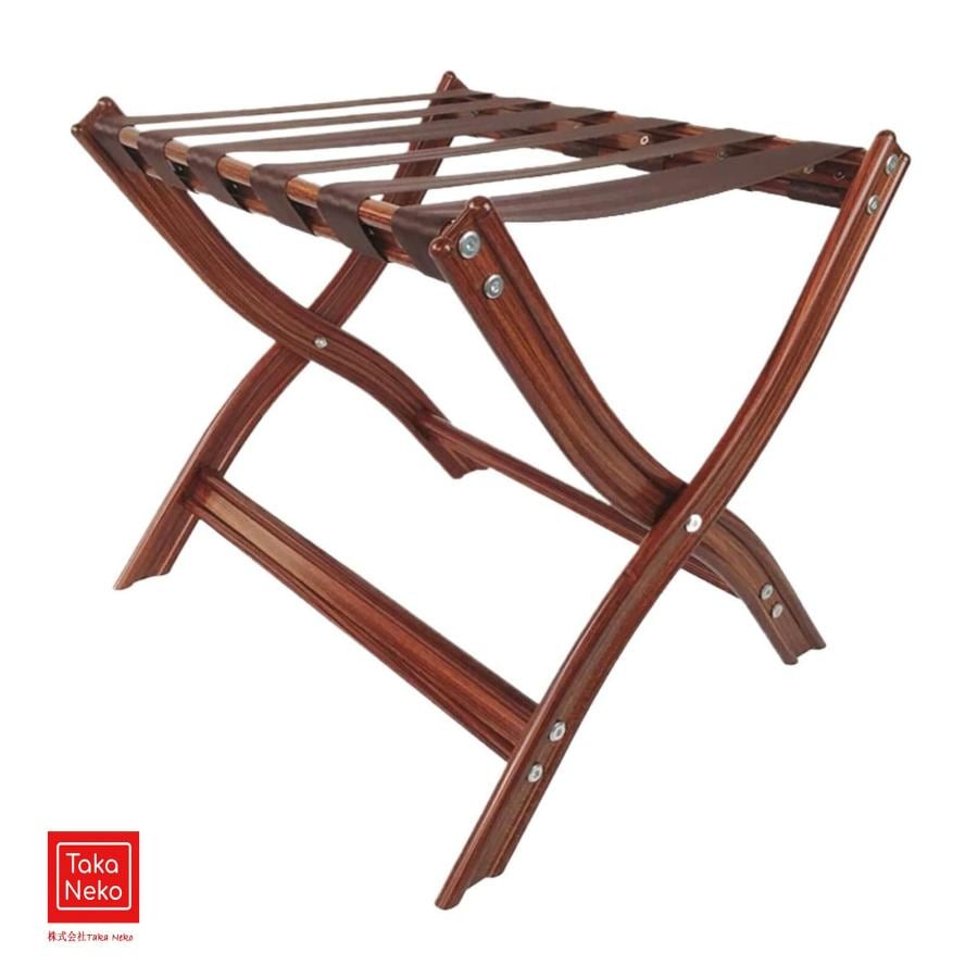 スーツケース用木製ポータブル荷物ラックダブルデッキ荷物ラックには収納棚と荷物ラックが付いており家族でのホテルでの使用に最適です