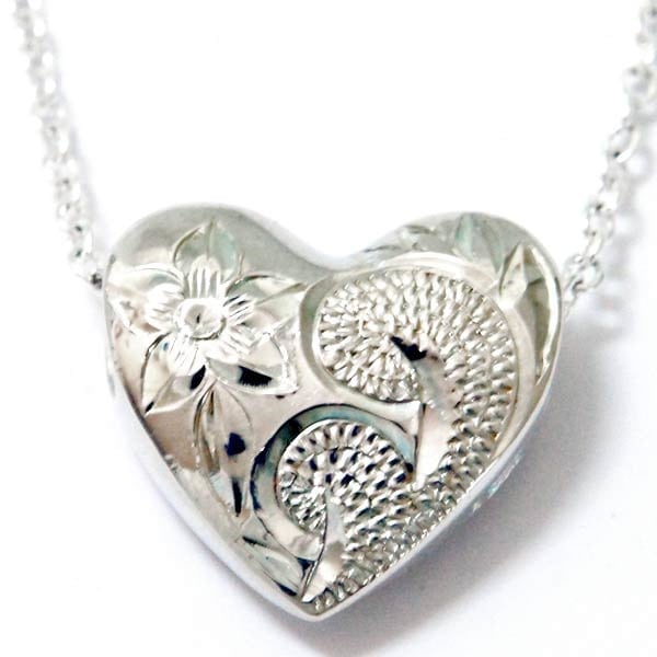 ハワイアンジュエリー ペンダント ネックレス ハート プルメリア 花 スクロール 波 リーフ 葉 レディース シルバー925