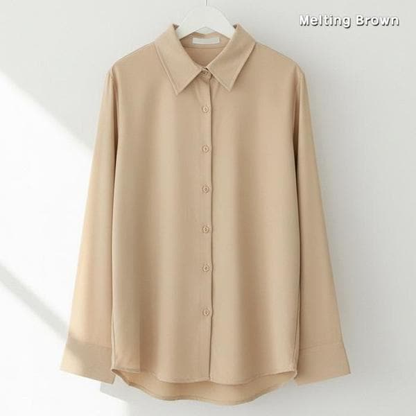 女性無地シャツ 長袖ブラウス 南 IT78