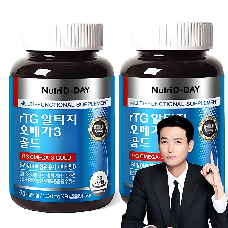 NutriDday rTG UltraG Omega-3 Gold, 90 Tablets, 2 Pack