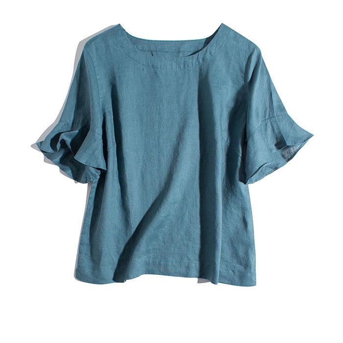 綿麻 シャツ ブラウス レディース 麻100% トップス 半袖 夏 アウター ナチュラル 着回し 気質 上品 柔らかい チュニック オフィス ビジネス 事務服 無地 ゆるシルエット ゆったり 体型カバ