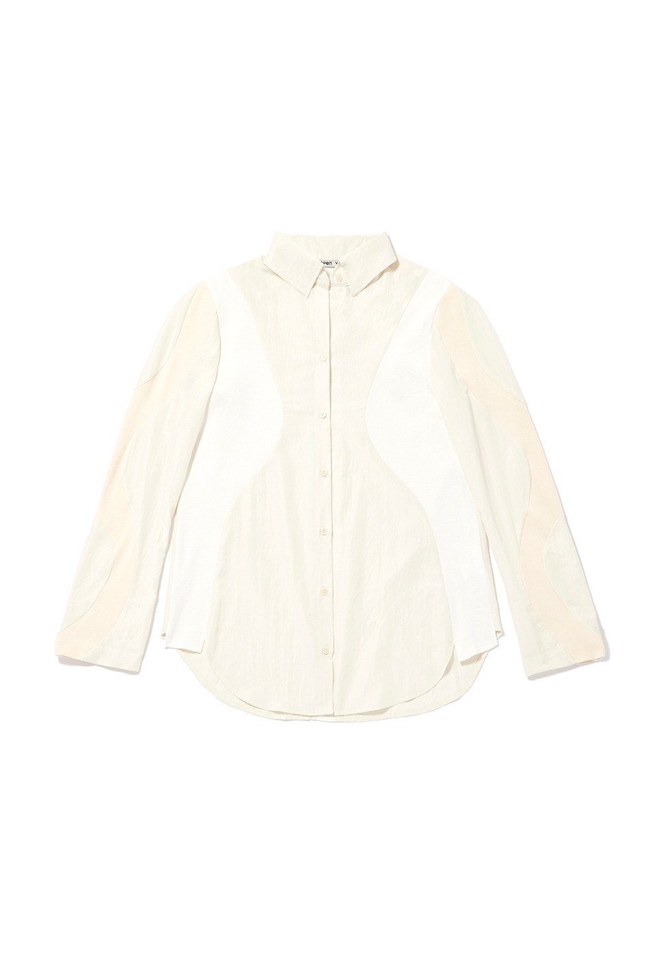 【OPEN Yy】 CURVED PANEL SHIRT : CREAM