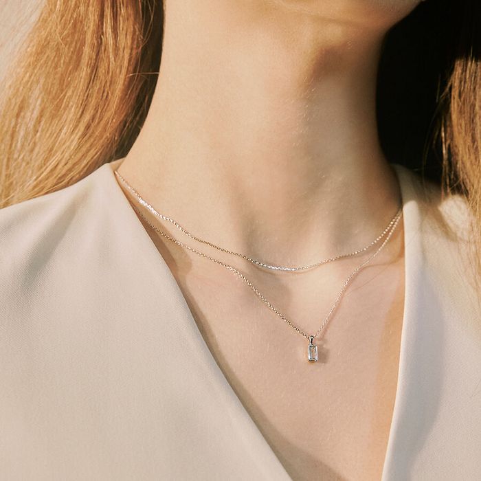 baguette layered necklace 2色 おしゃれ 韓国芸能人着用 韓国ファッション