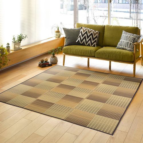 【メーカー直送品】萩原 ふっくらい草ラグ クレパス 12mmウレタン 約240×300cm ベージュ