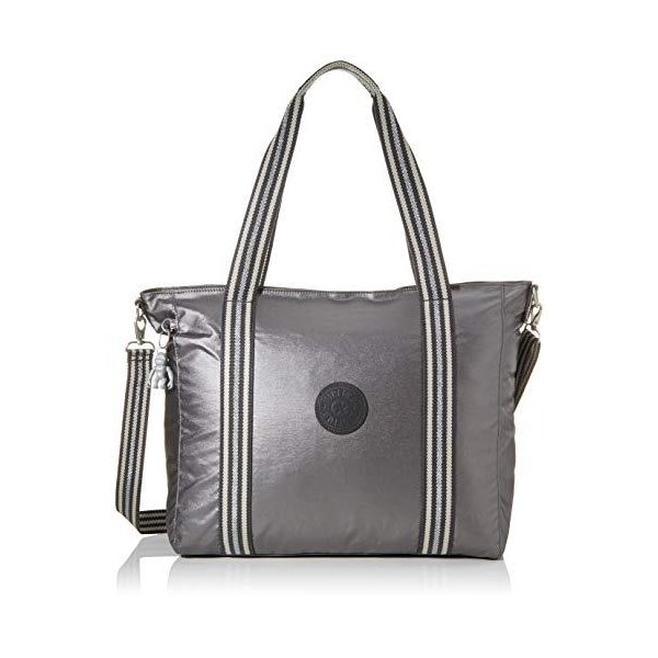 Kipling Canvas & Beach Tote Bag， Black (Carbon Metallic) 並行輸入品