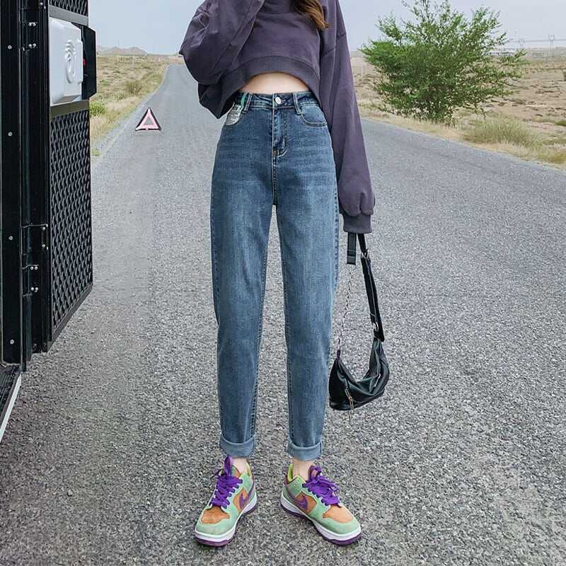 ボトムス ボトム おすすめ おしゃれ お洒落 激安 安い プチプラ ジーンズ デニム パンツ ハイ ウエスト ストレッチ ロールアップ コットン 綿 美脚 動きやすい 韓国 ヒップアップ l