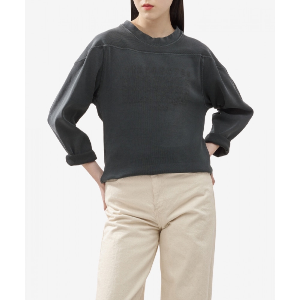 メゾンマルジェラ女性用ナンバーロゴアンバランススウェットシャツ-ブラック/S51GU0129S24650900