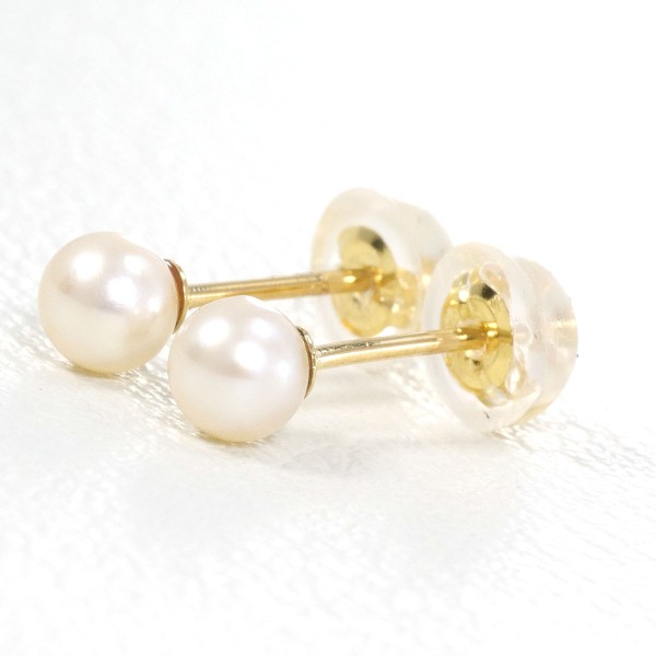 K18 18金 YG イエローゴールド ピアス パール(真珠) 総重量約0.3g ジュエリー 中古