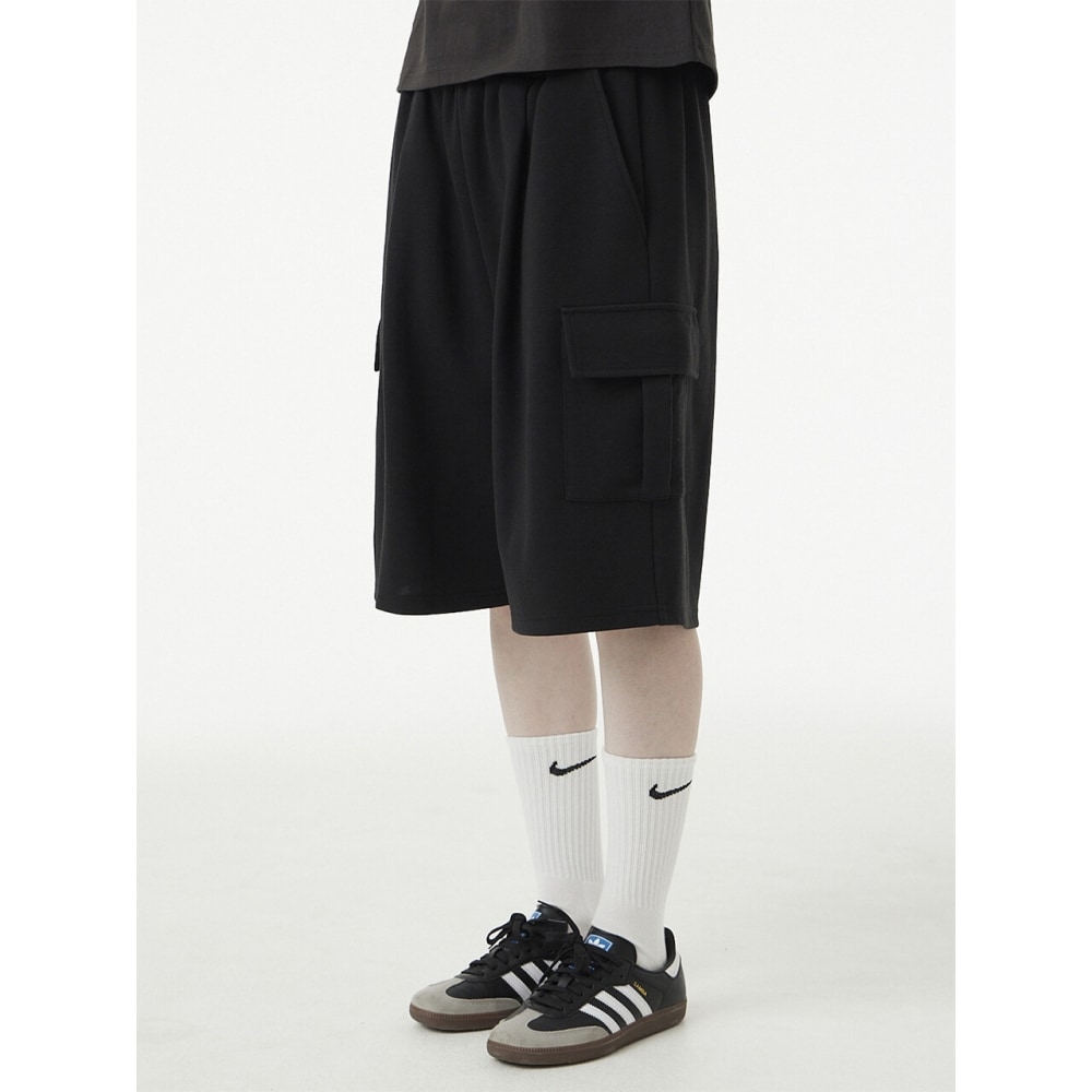 アーバネージバミューダワイドカーゴスウェットショーツブラック