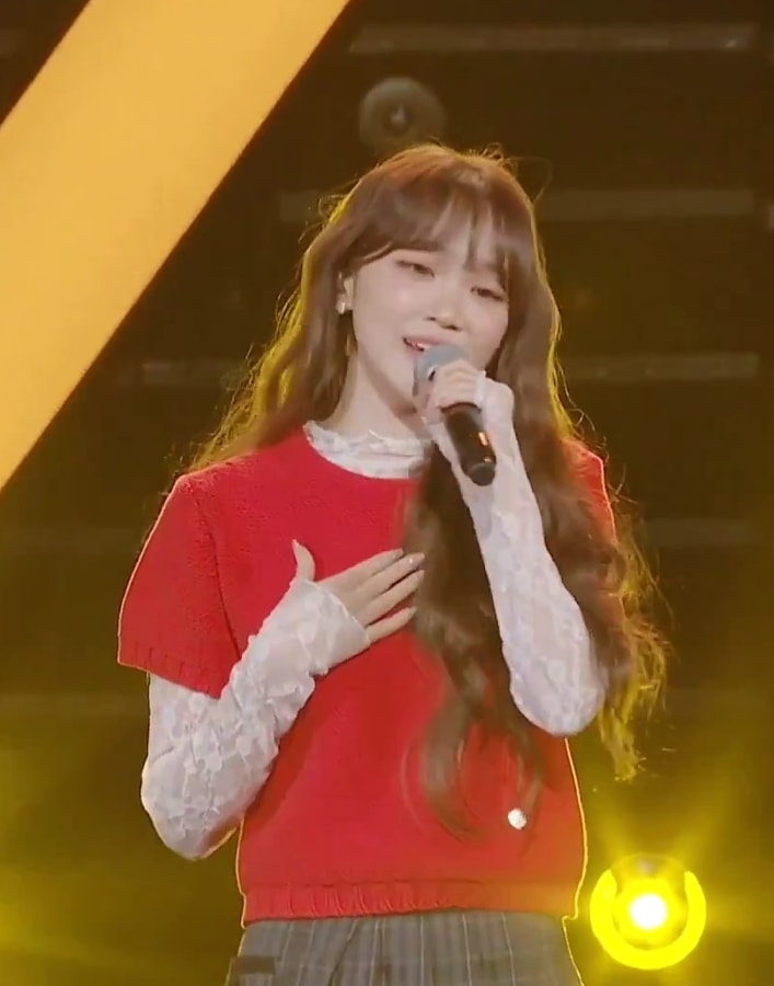 ルセラフィム キム・チェウォン WOMEN コットン ハーフニット [レッド]