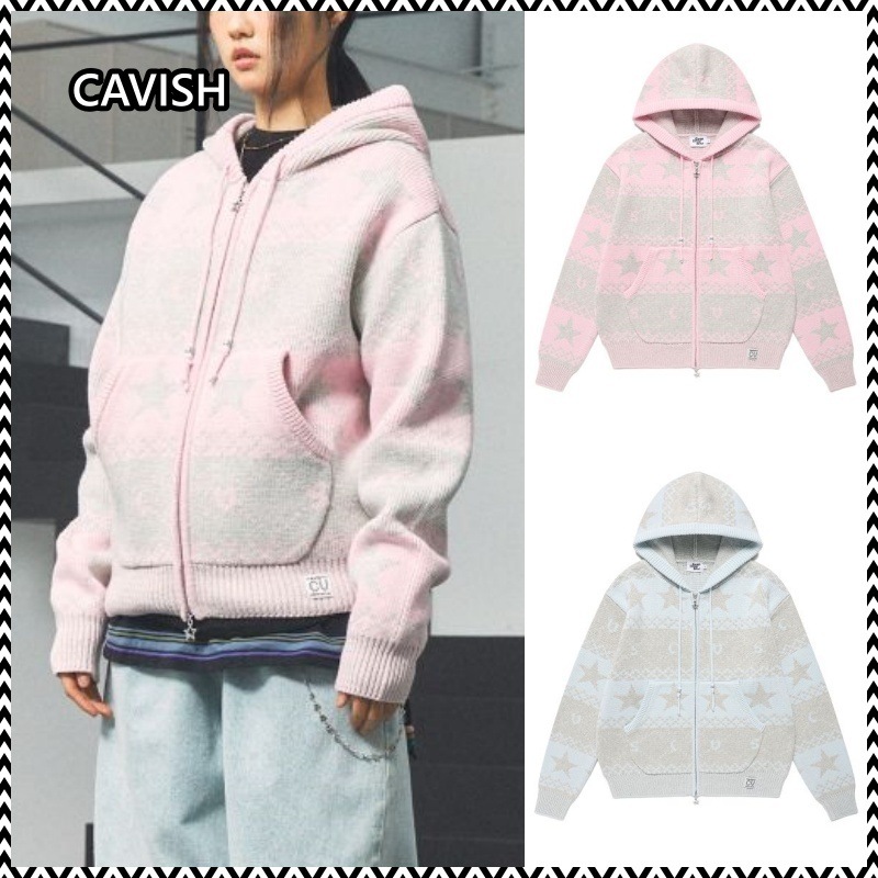 CAVISH NORDIC KNIT ZIP UP HOODIE