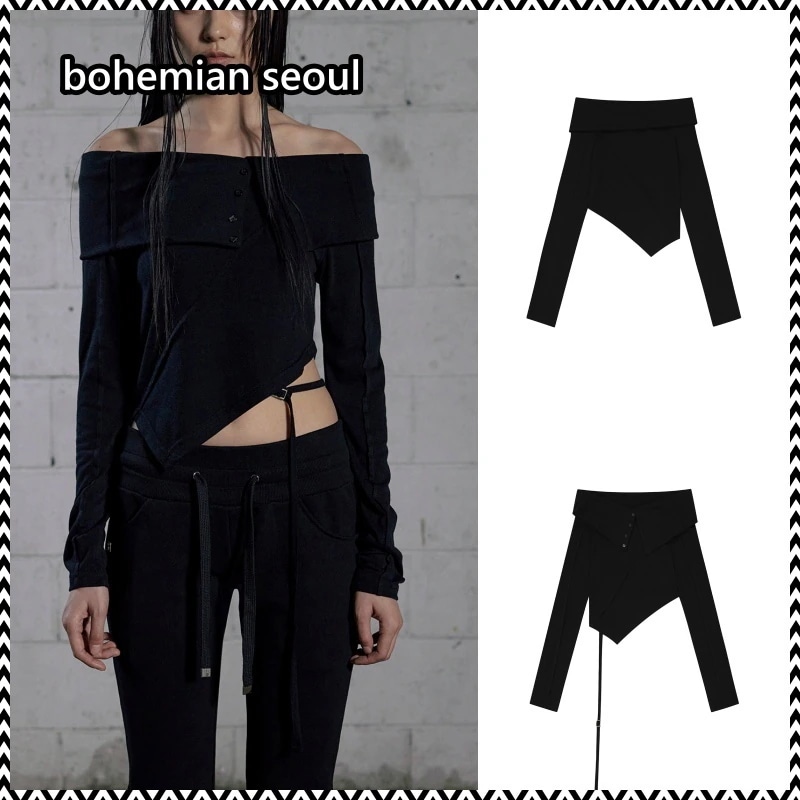 bohemian seoul WAIST STRING OFF-SHOULDER T