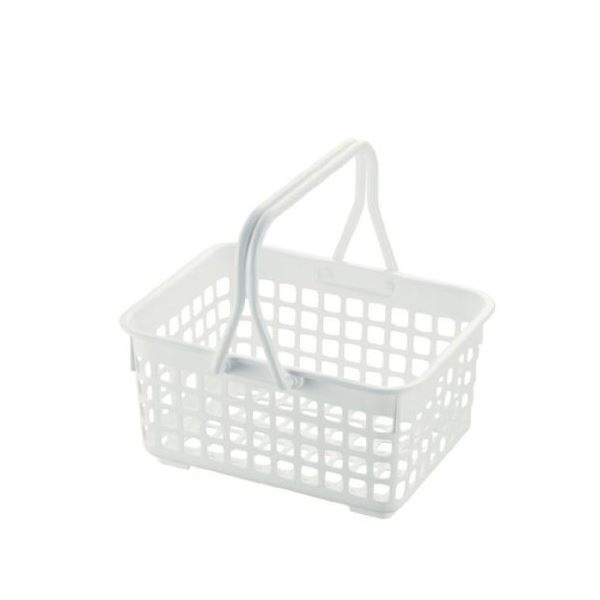 （まとめ） お風呂かご/ハンディバスケット ホワイト 抗菌効果 銀イオン配合 バス用品 シンプルイズム 30個セット