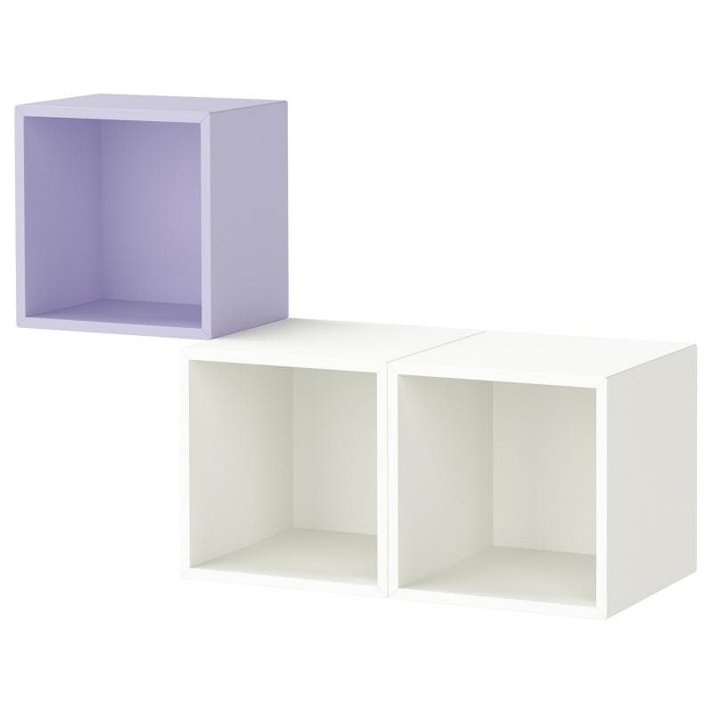 EKET エーケト 壁取り付け式キャビネットコンビネーション - ペールライラック/ホワイト 105x35x70cm