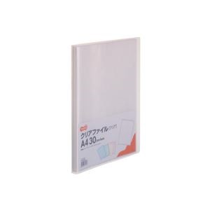 （まとめ） TANOSEE クリアファイル A4タテ30ポケット 背幅17mm クリア 1セット（10冊） 5セット